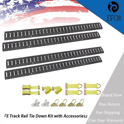 4 Pack E Track Tie Down Rail Kit 5' E Track Rails With E Track Straps O-Rings • $114.06