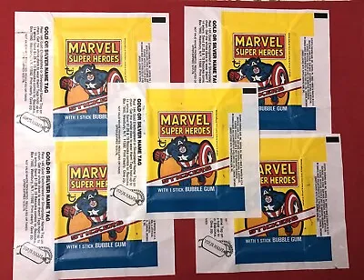 Topps Marvel Super Heroes Bubble Gum Wrapper 1976 Captain America Lot Of 5 • $7.99