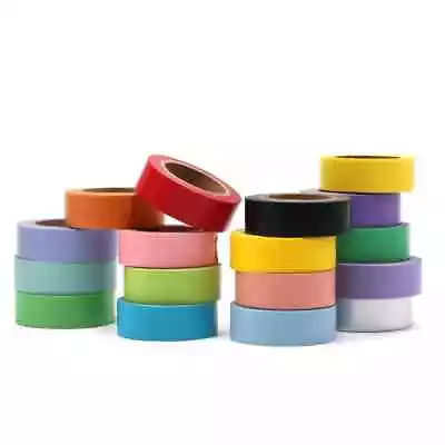 Solid Colour Washi Tape Decorative Paper Masking Tape 10m Junk Journal Bujo • £3.30