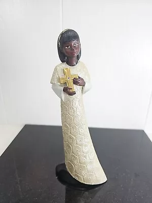 Enesco Figurine Mahogany Princess I Believe 2001 Parastone 8  Cross Christian • $11.11