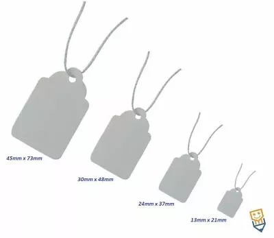 £4.19 • Buy JEWELERY TAGS Swing Tickets GIFT Price STRING TIE ON Labels WHITE 24mm X 37mm