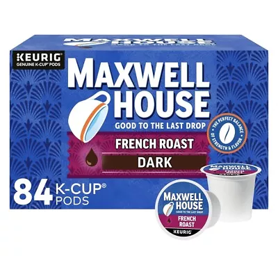 Maxwell House French Roast Dark Roast K-Cup Coffee Pods 84 CT BB 02/2024 • $44