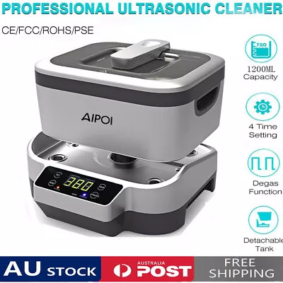 1.2L Digital Ultrasonic Cleaner Ultra Sonic Water Bath Jewellery Watch Cleaning • $87.32