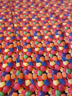 Sweets Jersey Fabric Cotton 4 Way Colorful Stretch Knit Kids Red Orange Green • £6.70