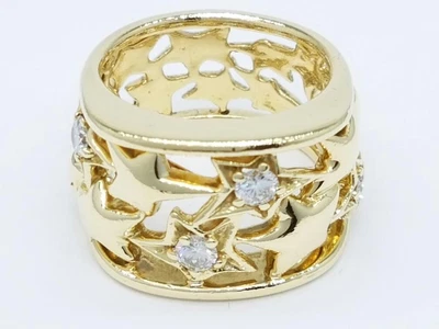 Jose Hess 18K Yellow Gold Diamond Star Ring Size 6.25 (AP1084478) • $2999.95