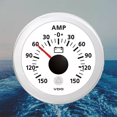 VDO Viewline Ammeter Ampmeter Gauge 52mm 2  -/+150A Amp White 60mV A2C59512331 • $89