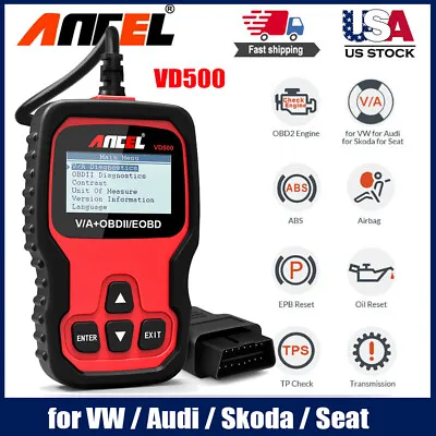 For VW Audi OBD2 Scanner Car Code Reader ABS SRS EPB Oil Reset Diagnostic Tool • $44.99