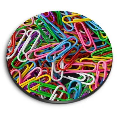 Round MDF Magnets - Coloured Paperclips Office Admin #44647 • £4.99