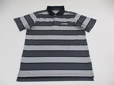 Ping UC Santa Barbara Gauchos Polo Shirt Men's Size Medium Gray Striped • $19.88