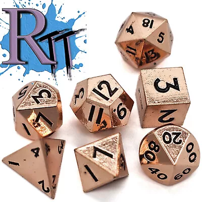 7pcs Mini 10mm Rose Gold Metal DND Dice Dungeons And Dragons Polyhedral RPG Game • $11.98