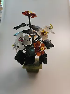 Wonderful Vintage Jade Flower Leaf Potted Tree • $40