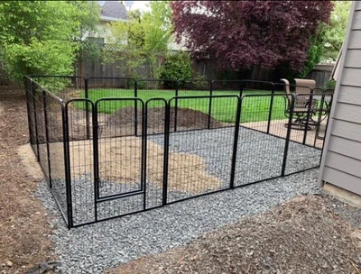 $173.47 • Buy Heavy Duty Large Metal Pet Indoor Outdoor 8 Panel Dog Play Pen Fence Gate Set
