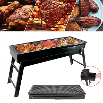 Outdoor Folding Barbecue BBQ Grill Yard Stainless Steel Grill Stove Shish Kebab • $26.99