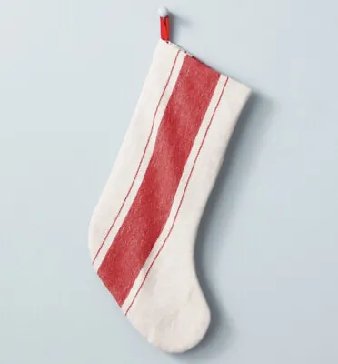 Hearth And Hand Magnolia Christmas Stocking - Cream / Red Stripe - Joanna Gaines • $12.49