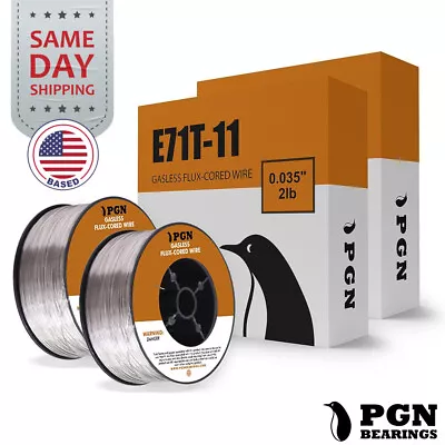 (2 X 2-Lb Spools) E71T-11 .035  Flux Core Welding Wire - Gasless Mild Steel MIG • $23.95