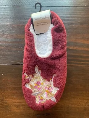 Vera Bradley NWT Slippers Blooms Branches Large 9-10 NEW 27117 Burgundy Flowers • $10