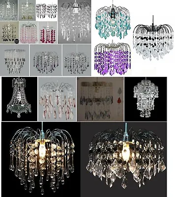 Modern Light Shade Pendant Droplet Acrylic Hanging Crystal Droplet Chandelier  • £13.99