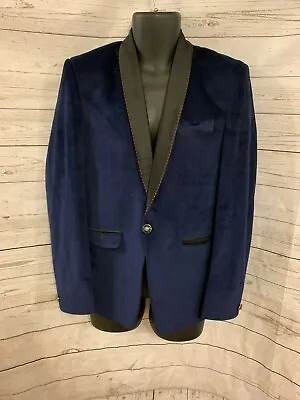 Yajman Men’s Sport Coat One Button Casual Blazer Blue Size 38 • $29.99