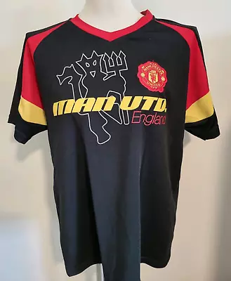 Manchester United Football T Shirt Trainer Medium/Large Black Short Sleeve M/L • $9.99