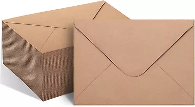 50 Pack Kraft A7 Envelopes - V Flap 5x7 Inches Ideal For Graduation Wedding • $16.99