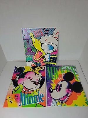 Vintage Disney Mead Folders Lot Of 3. Minnie Mouse Mickey Mouse Donald Duck • $44.99