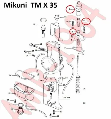 MIKUNI Spare Parts Original Series Tmx 35 The Register + Bellows N° 4 5 6 • $22.03
