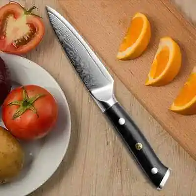 Damascus Paring Knife G10 Handle Kitchen Knife Steel Kitchen Cutting Knife • $39.99