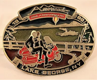 Vintage 1992 Americade Motorcycle Rally Anniversary Belt Buckle MADE IN USA • $4.99