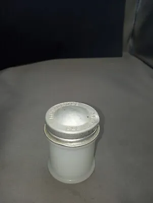 Vtg Musterole Cleveland White Milk Glass Metal Lid Empty Bottle Jar • $6