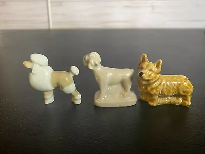 Wade Whimsies Figurine Set Of Dogs Corgi Poodle Pearlized Luster Terrier • $9.99