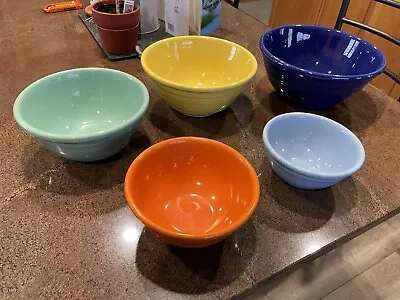 VTG PACIFIC POTTERY Hostessware 5-Piece MIXING BOWL SET - KITCHENWARE - RARE!! • $215