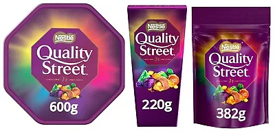 Quality Street Tub Tin Pouch Chocolates BIRTHDAY CHRISTMAS FESTIVALS GIFT • £11.95