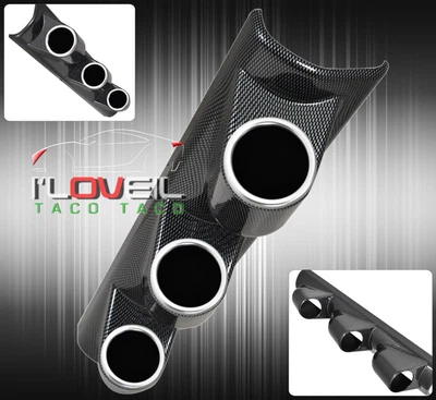 $364.99 • Buy Pillar Carbon Fibertriple Pod Gauge Needle Gas Turbo Boost Tachometer