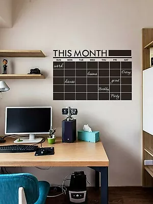 Brand New & Great Quality Chalkboard Monthly Planner Wall Sticker Color Black • $17.99