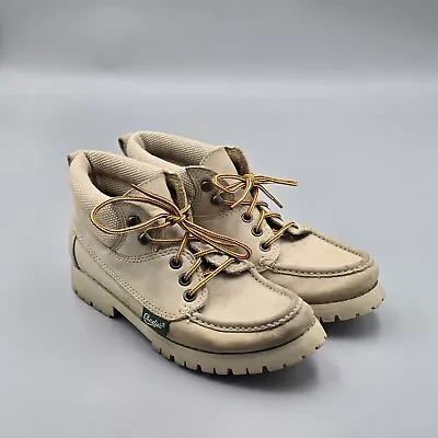 Candies Women's Size 8 US Beige Leather Lace Up Hiking Ankle Boots Shoes VGC • $32.49