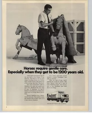 1971 Mayflower Moving Company Vintage Print Ad Chinese Hand Carved Horse Photo • $9.99