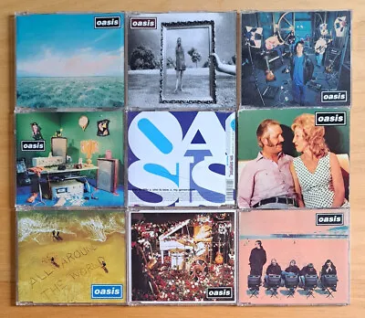 Oasis Bundle Of 9 Cd Singles Whatever Wonderwall Don't Look Back In Anger Etc • £15