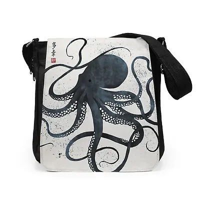 Japanese Octopus Bag Art Tablet Crossbody Messenger Shoulder Reporter Kraken Rad • £24.99