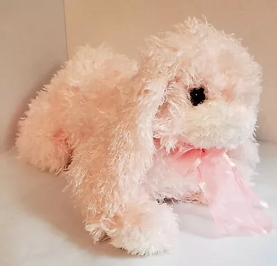 Douglas Pink Rabbit Plush Toy 12X10X10  Long Floppy Ears Easter Pink Ribbon Poly • $12.46