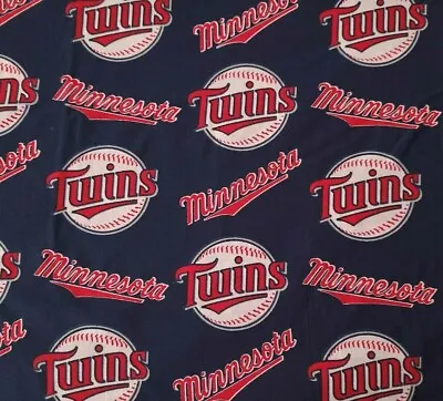 Minnesota Twins Baseball BTY Fabric Traditions 58  Wide On Navy MLB • $9.99