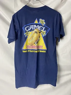 $32.99 • Buy Men's Large Vintage 1988 Camel 75 Years Navy Blue Short Sleeve T-Shirt