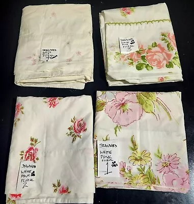 Pillowcase Vtg 1 SINGLE Standard WHITE PINK FLOWERS Various Maker PICK YOUR FAV • $11.90