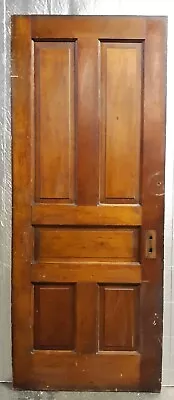 29.5x78  Antique Vintage Old Victorian Interior SOLID Wood Wooden Door 5 Panels • $249.99