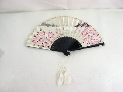 Vintage Hand Fan Sensu Folding Kimono Geisha Made In Japan Handmade • $37.99