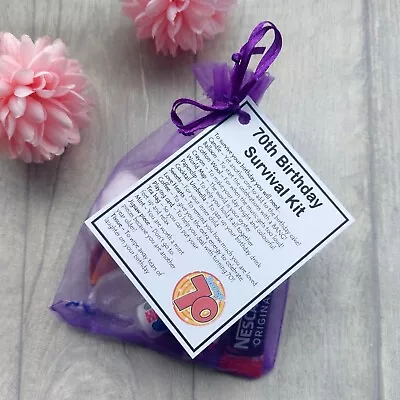 70th Birthday Survival Kit Gift  Novelty 70th Gift Fun 70th Gift For Her • £6.95