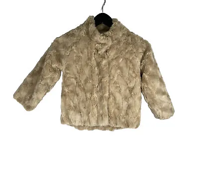 Mayoral Girls Faux Fur Beige Jacket/coat Size 5 • $35