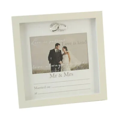 £2.99 • Buy Wedding Photo Picture Frame With Printed Data Anniversary Rings Home Gift New