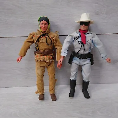 1973 The Lone Ranger Gabriel  & Tonto 9” Action Figures + Accessories & Weapons  • £119.99