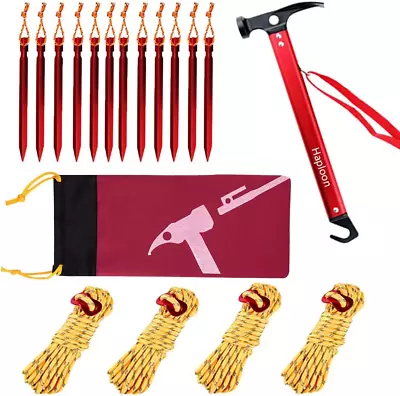 Camping Accessories Kit Aluminum Tent Mallet Stake Hammer With Metal Tent Pegs • $34.52