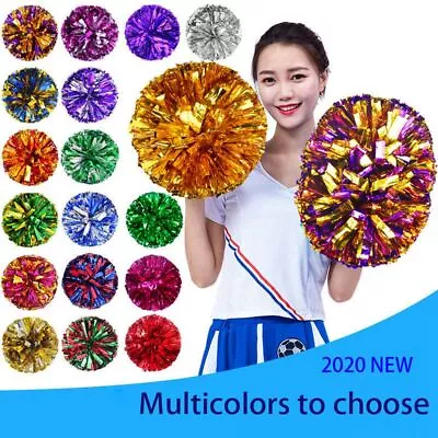 Supplies Cheerleader Pom Poms Cheerleading Cheering Ball Dance Party Decorator • £4.50